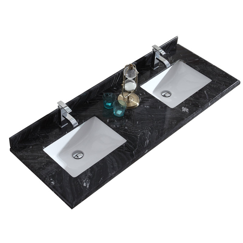 Laviva Forever 60'' Marble Double Bathroom Vanity Top with Sink